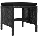 NNEVL 6 Piece Garden Dining Set with Cushions Black Poly Rattan