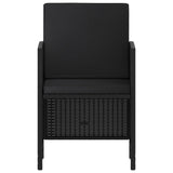 NNEVL 6 Piece Garden Dining Set with Cushions Black Poly Rattan