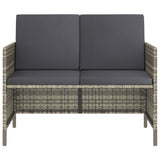 NNEVL 6 Piece Garden Dining Set with Cushions Grey Poly Rattan