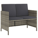 NNEVL 6 Piece Garden Dining Set with Cushions Grey Poly Rattan