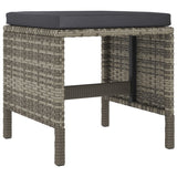 NNEVL 6 Piece Garden Dining Set with Cushions Grey Poly Rattan