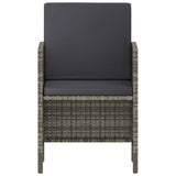 NNEVL 6 Piece Garden Dining Set with Cushions Grey Poly Rattan