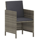 NNEVL 6 Piece Garden Dining Set with Cushions Grey Poly Rattan