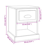 NNEVL Bedside Cabinet White 39x39x47.5 cm Engineered Wood
