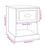 NNEVL Bedside Cabinet Black 39x39x47.5 cm Engineered Wood