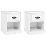 NNEVL Bedside Cabinets 2 pcs High Gloss White 39x39x47.5 cm Engineered Wood