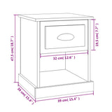NNEVL Bedside Cabinet Concrete Grey 39x39x47.5 cm Engineered Wood