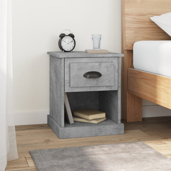 NNEVL Bedside Cabinet Concrete Grey 39x39x47.5 cm Engineered Wood