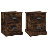 NNEVL Bedside Cabinets 2 pcs Smoked Oak 39x39x47.5 cm Engineered Wood