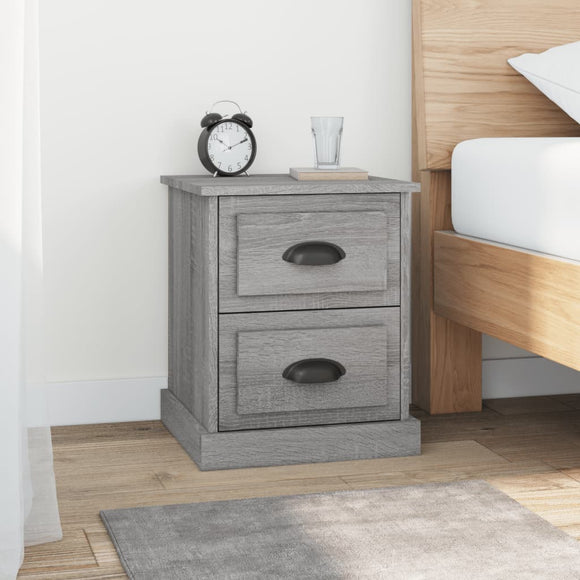 NNEVL Bedside Cabinets 2 pcs Grey Sonoma 39x39x47.5 cm Engineered Wood