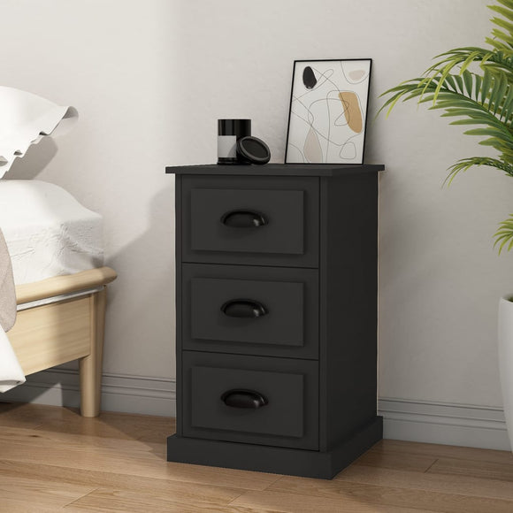 NNEVL Bedside Cabinet Black 39x39x67 cm Engineered Wood