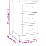 NNEVL Bedside Cabinet Concrete Grey 39x39x67 cm Engineered Wood