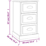 NNEVL Bedside Cabinet Smoked Oak 39x39x67 cm Engineered Wood