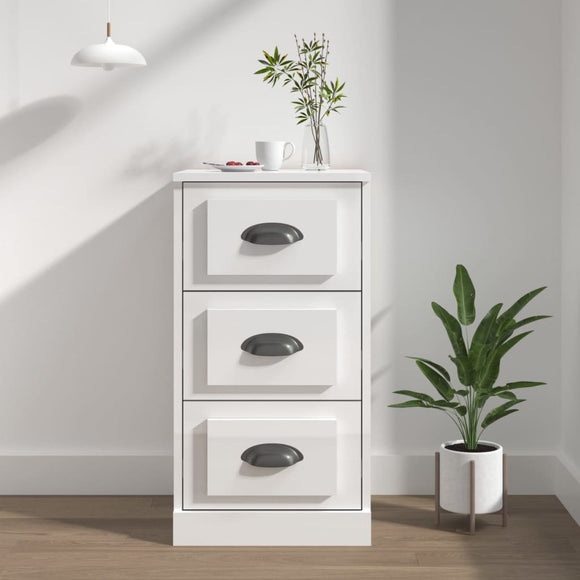 NNEVL Sideboard High Gloss White 36x35.5x67.5 cm Engineered Wood