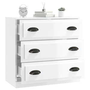 NNEVL Sideboard High Gloss White 70x35.5x67.5 cm Engineered Wood