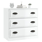 NNEVL Sideboard High Gloss White 70x35.5x67.5 cm Engineered Wood