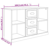 NNEVL Sideboard Black 104.5x35.5x67.5 cm Engineered Wood