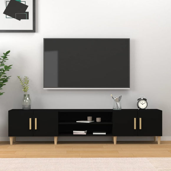NNEVL TV Cabinet Black 180x31.5x40 cm Engineered Wood