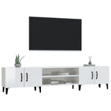 NNEVL TV Cabinet High Gloss White 180x31.5x40 cm Engineered Wood