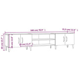 NNEVL TV Cabinet High Gloss White 180x31.5x40 cm Engineered Wood