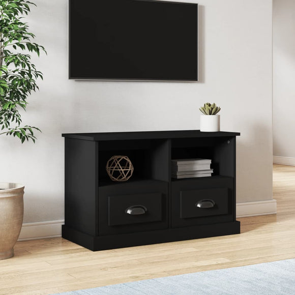 NNEVL TV Cabinet Black 80x35x50 cm Engineered Wood
