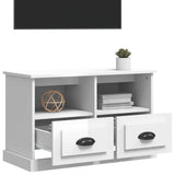 NNEVL TV Cabinet High Gloss White 80x35x50 cm Engineered Wood