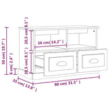 NNEVL TV Cabinet Brown Oak 80x35x50 cm Engineered Wood