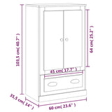 NNEVL Highboard High Gloss White 60x35.5x103.5 cm Engineered Wood