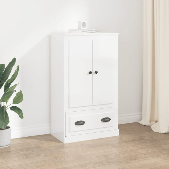 NNEVL Highboard High Gloss White 60x35.5x103.5 cm Engineered Wood