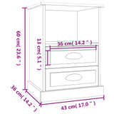 NNEVL Bedside Cabinet High Gloss White 43x36x60 cm