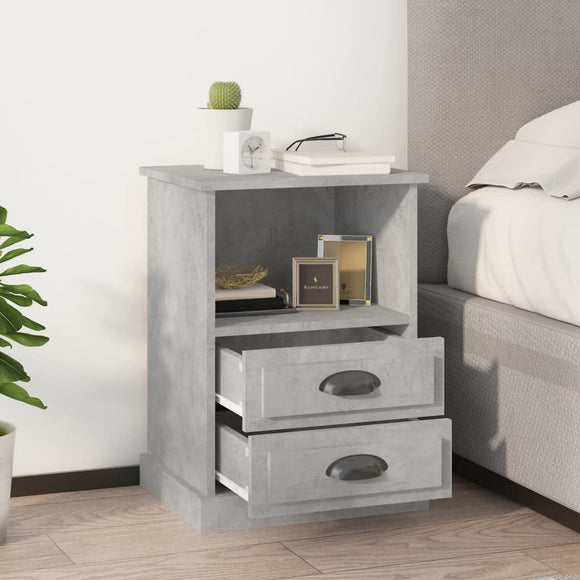NNEVL Bedside Cabinets 2 pcs Concrete Grey 43x36x60 cm