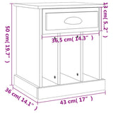 NNEVL Bedside Cabinet White 43x36x50 cm