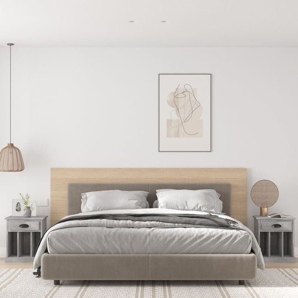 NNEVL Bedside Cabinets 2 pcs Concrete Grey 43x36x50 cm