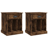 NNEVL Bedside Cabinets 2 pcs Smoked Oak 43x36x50 cm