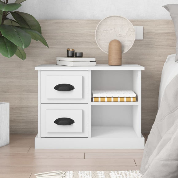 NNEVL Bedside Cabinet White 60x35.5x45 cm