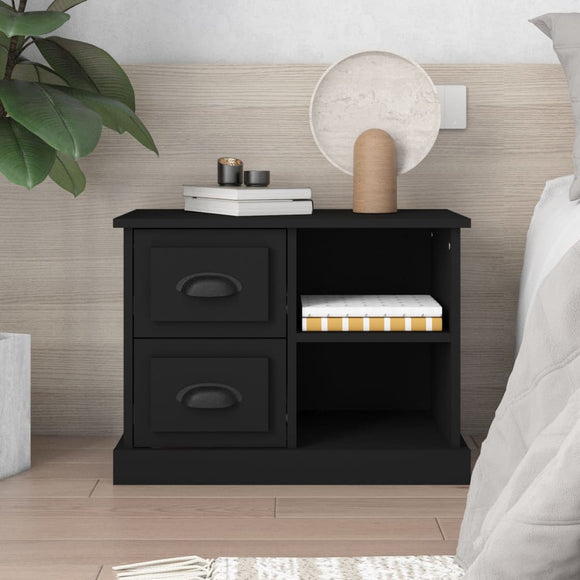 NNEVL Bedside Cabinet Black 60x35.5x45 cm