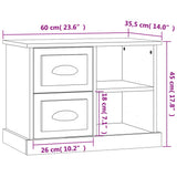NNEVL Bedside Cabinet Concrete Grey 60x35.5x45 cm