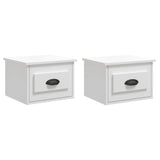 NNEVL Wall-mounted Bedside Cabinets 2 pcs High Gloss White 41.5x36x28cm