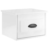 NNEVL Wall-mounted Bedside Cabinets 2 pcs High Gloss White 41.5x36x28cm