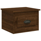 NNEVL Wall-mounted Bedside Cabinet Brown Oak 41.5x36x28cm