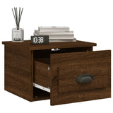 NNEVL Wall-mounted Bedside Cabinet Brown Oak 41.5x36x28cm