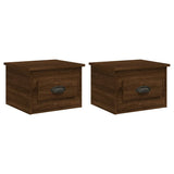 NNEVL Wall-mounted Bedside Cabinets 2 pcs Brown Oak 41.5x36x28cm