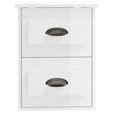 NNEVL Wall-mounted Bedside Cabinet High Gloss White 41.5x36x53cm