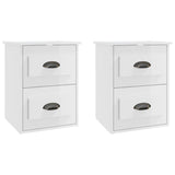 NNEVL Wall-mounted Bedside Cabinets 2 pcs High Gloss White 41.5x36x53cm