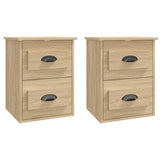 NNEVL Wall-mounted Bedside Cabinets 2 pcs Sonoma Oak 41.5x36x53cm