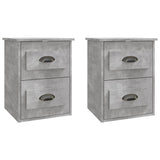 NNEVL Wall-mounted Bedside Cabinets 2 pcs Concrete Grey 41.5x36x53cm