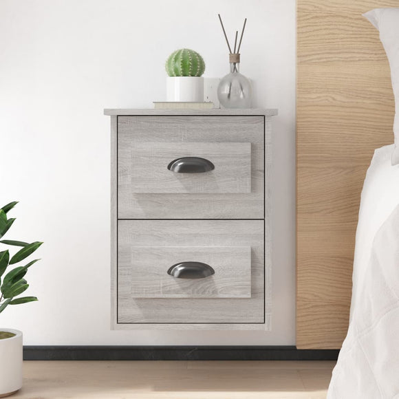 NNEVL Wall-mounted Bedside Cabinets 2 pcs Grey Sonoma 41.5x36x53cm