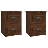 NNEVL Wall-mounted Bedside Cabinets 2 pcs Brown Oak 41.5x36x53cm
