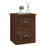 NNEVL Wall-mounted Bedside Cabinets 2 pcs Brown Oak 41.5x36x53cm