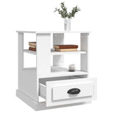 NNEVL Side Table White 50x50x60 cm Engineered Wood